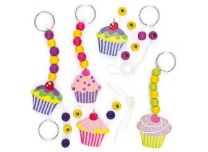 Babeczkowy breloczek z koralikami Op. 4 szt.