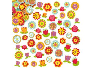 Piankowe naklejki- kwiaty Op. 144 szt.