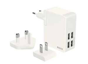 Ładowarka ścienna uniwersalna Leitz Complete Traveller, z 4 portami USB 24 waty