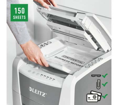 Niszczarka Leitz IQ AutoFeed 150 P-5 CASHBACK + w promocji - stołek do aktywnego siedzenia gratis 
