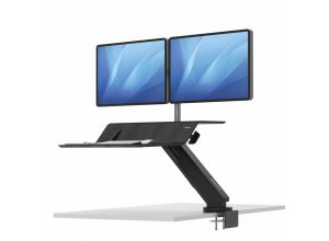 Stanowisko do pracy Sit-Stand Lotus™ RT - czarne na 2 monitory