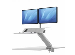 Stanowisko do pracy Sit-Stand Lotus™ RT - białe na 2 monitory