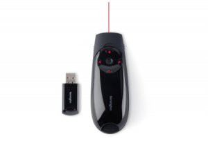 Prezenter bezprzewodowy Kensington Expert z czerwonym wskaźnikiem laserowym i sterowaniem kursorem, czarny