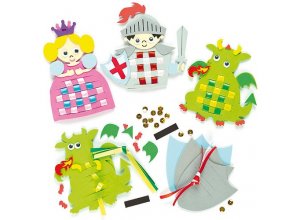 Zestawy do robienia wyplatanych magnesów - rycerz, księżniczka i smok Op. 4 wzory