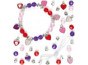 Bransoletka - zestaw z urokliwymi sercowymi ozdobami Op. 3 szt.
