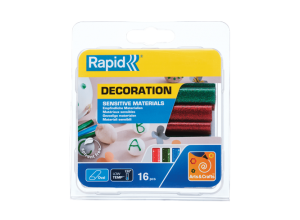 Owalny, kolorowy klej z brokatem do materiałów wrażliwych Rapid op. 16 szt.