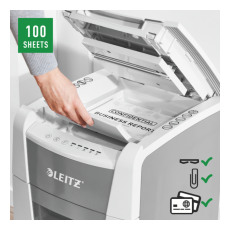 Niszczarka Leitz IQ AutoFeed 100 P-5 CASHBACK + w promocji - stołek do aktywnego siedzenia gratis 