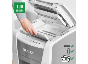 Niszczarka Leitz IQ AutoFeed 100 P-5 CASHBACK + w promocji - stołek do aktywnego siedzenia gratis 