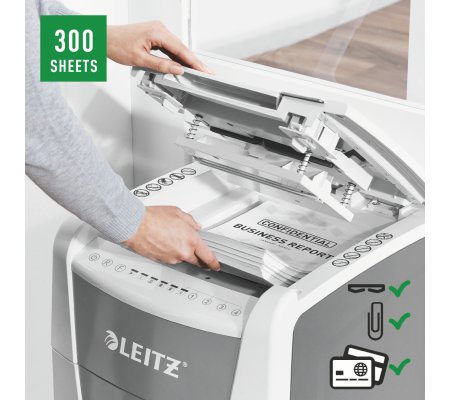 Niszczarka Leitz IQ AutoFeed 300 P-4 w promocji - stołek do aktywnego siedzenia gratis 