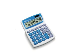 Kalkulator biurowy REXEL Ibico 208X biało-niebieski opakowany w blister