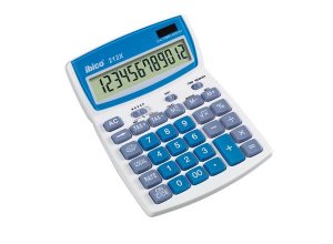 Kalkulator biurowy REXEL Ibico 212X biało-niebieski opakowany w blister