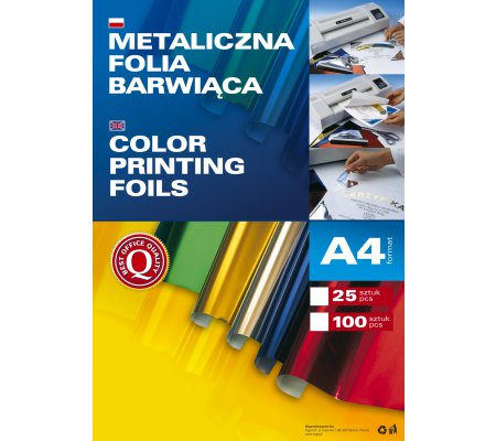 Metaliczna folia barwiąca w arkuszach A4/